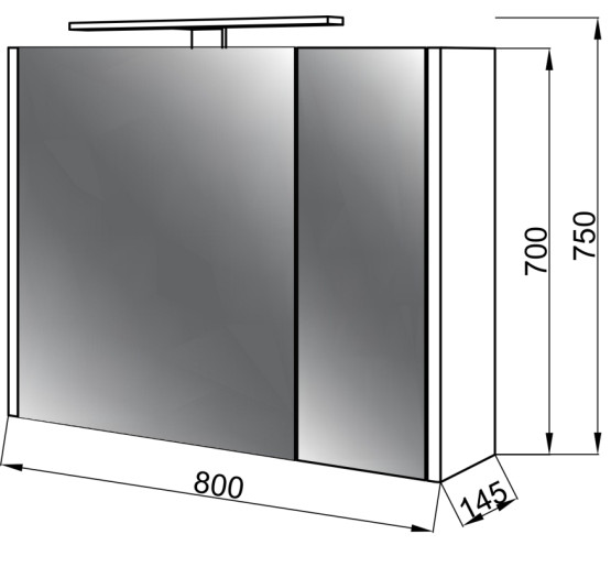 Зеркальный шкаф Эльба Z-80 (с подсветкой) Юввис