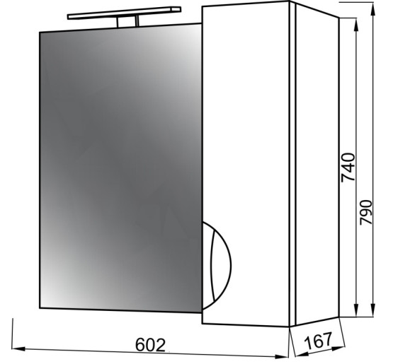 Шкаф Оскар Z-1 60 левый с зеркалом (с подсветкой) Юввис