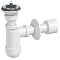 Сифон Prevex для умивальника Basic телескопічний, традiцiйна гумова пробка, зливна трубка d32/50 з розеткою