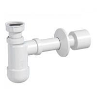 Cифон для умивальника Prevex Basic телескопічний, з накидною гайкою 5/4", зливна трубка d32/50 з розеткою
