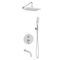 Душова система прихованого монтажу VOLLE SISTEMA із верхнім душем та виливом латунна хром 1584.091001