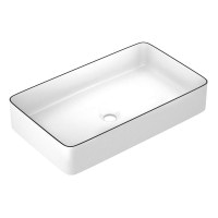 Умивальник накладний IMPRESE BLACK EDGE i11099 605x355мм прямокутний білий