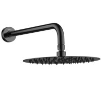 Верхній душ із кронштейном VOLLE CASCADA R100 305мм із нержавіючої сталі чорний 1586.180205