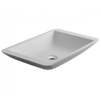 Раковина чаша накладна на стільницю для ванної 595мм x 345мм VOLLE Solid surface білий прямокутна 13-40-859
