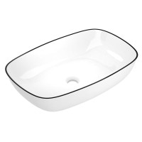 Умивальник накладний IMPRESE BLACK EDGE i11098 600x380мм прямокутний білий