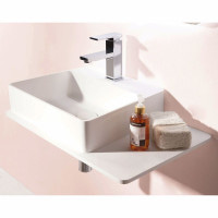 Умивальник підвісний для ванної 580мм x 370мм VOLLE Solid surface білий прямокутна 13-40-415