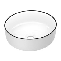 Умивальник накладний IMPRESE BLACK EDGE i11094 415x415мм круглий білий