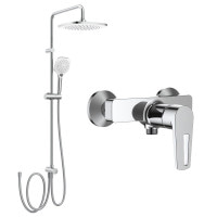 Душова система IMPRESE BRECLAV/BILA DESNE із верхнім душем латунна хром SET20230601