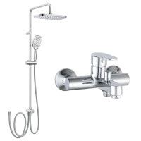 Душевая система IMPRESE LESNA/BILA DESNE с верхним душем и изливом латунная хром SET20230604