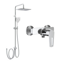 Душова система IMPRESE BRECLAV/BILA DESNE із верхнім душем латунна хром SET20230607