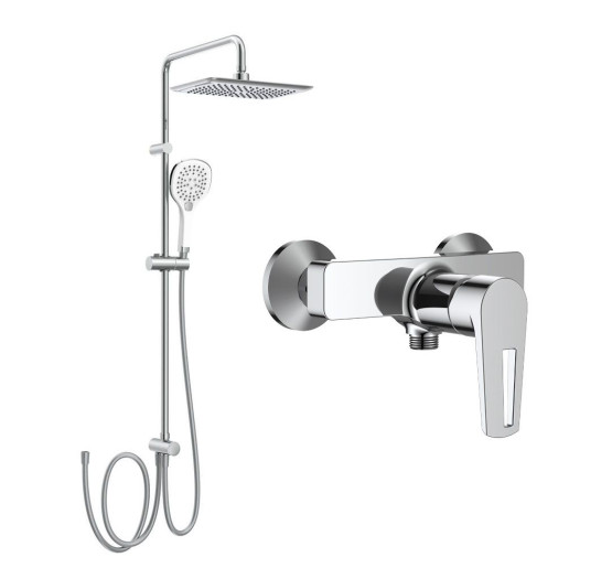 Душевая система IMPRESE BRECLAV/BILA DESNE с верхним душем латунная хром SET20230607