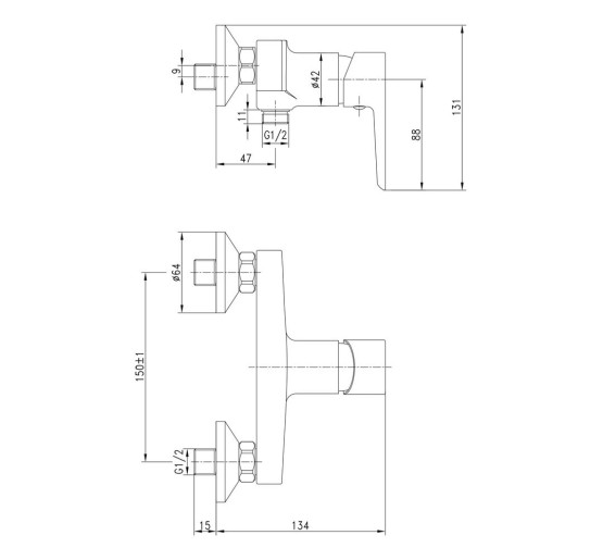 Душевая система IMPRESE BRECLAV/BILA DESNE с верхним душем латунная хром SET20230607
