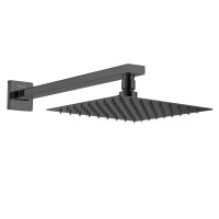 Верхний душ с кронштейном VOLLE CASCADA R85 254x254мм из нержавеющей стали черный 1586.180105