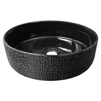 Умивальник накладний VOLLE 13-40-111B 360x360x120мм круглий чорний