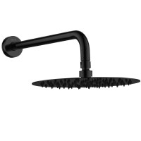 Верхний душ с кронштейном VOLLE CASCADA R100 305мм из нержавеющей стали черный 1586.180204