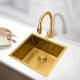Золота мийка для кухні з нержавійки 50 см під стільницю Nett NG-5045