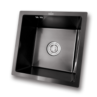 Чорна мийка для кухні з нержавійки 40 см під стільницю Nett NВ-4040