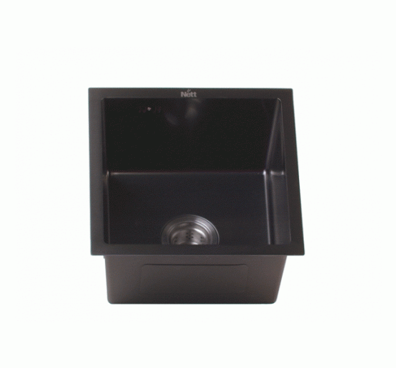 Чорна мийка для кухні з нержавійки 40 см під стільницю Nett NВ-4040