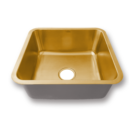 Золота мийка для кухні з нержавійки 45 см в стільницю Nett NG-4643