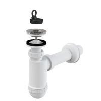 Сифон Alcaplast A41 для умивальника Ø40 з нержавіючою peшіткою Ø63