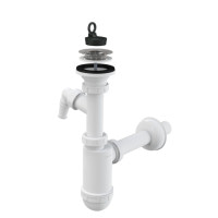 Сифон Alcaplast A410P для умивальника Ø32 з підведенням і нержавіючою peшіткою Ø63