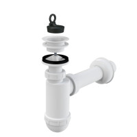 Сифон Alcaplast A42 для умивальника Ø40 з пластмасовою peшіткою Ø63