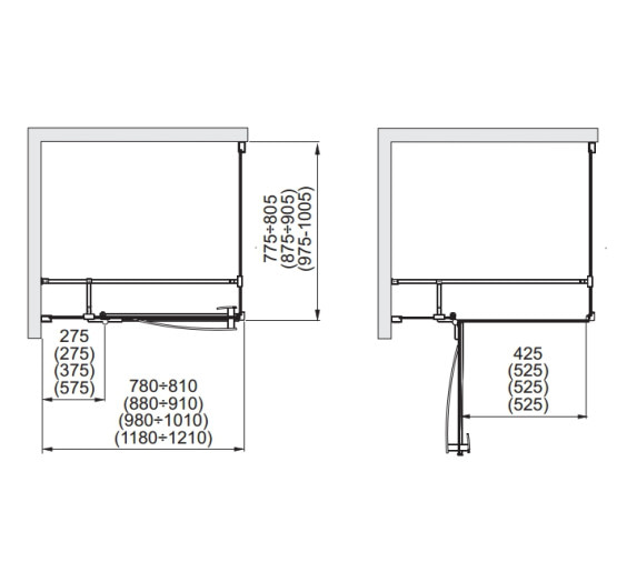 Душевые двери Aquaform HD COLLECTION 90 L/R прозрачное стекло (103-09390/103-09374)