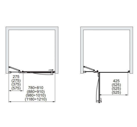 Душові двері Aquaform HD COLLECTION 90 L/R  прозоре скло (103-09393/103-09396)