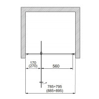 Душові двері Aquaform NIGRA 80  прозоре скло (103-091111)