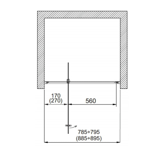 Душові двері Aquaform NIGRA 80  прозоре скло (103-091111)