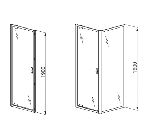 Душові двері Aquaform SALGADO 90  прозоре скло (103-06076)