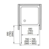 Душові двері Aquaform SILVA 100 L/R  прозоре скло (103-05560/103-05559)