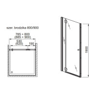 Душові двері Aquaform SOL DE LUXE  90 L/R  прозоре скло (103-06064/103-06063)