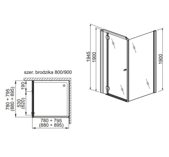 Душові двері Aquaform SOL DE LUXE  100 L/R  прозоре скло (103-06054/103-06053)