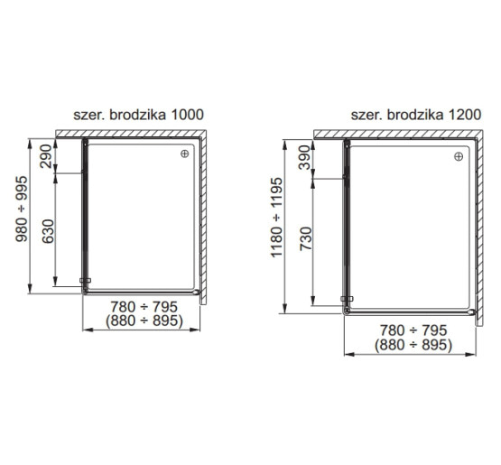 Душові двері Aquaform SOL DE LUXE  100 L/R  прозоре скло (103-06054/103-06053)
