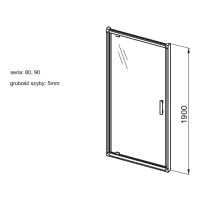 Душові двері Aquaform SUPRA PRO 90 прозоре скло (103-09324)