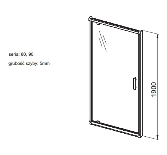 Душові двері Aquaform SUPRA PRO 90 прозоре скло (103-09324)