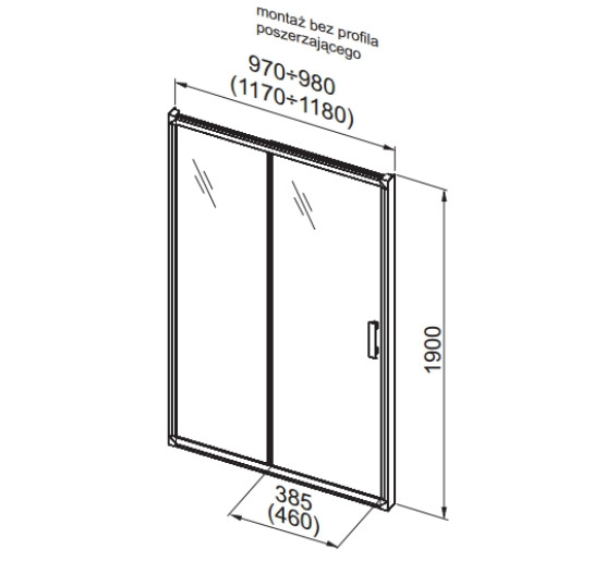 Душові двері Aquaform SUPRA PRO 100  прозоре скло (103-09329)