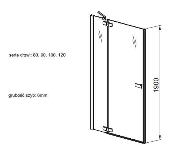 Душові двері Aquaform VERRA LINE 120 L/R  прозоре скло (103-09403/103-09407)
