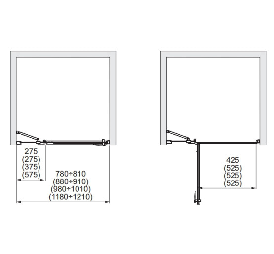Душові двері Aquaform VERRA LINE 100 L/R  прозоре скло (103-09402/103-09406)