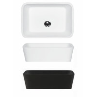 Раковина на стільницю литий камінь Besco Assos B&W 50 40x50x18 без переливу