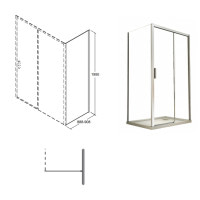 Боковая неподвижная стенка Besco Panel Duo Slide 90 90x195 прозрачное стекло