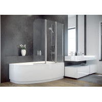 Штора для ванны Besco Ambition 3 123,5x139 прозрачное стекло 