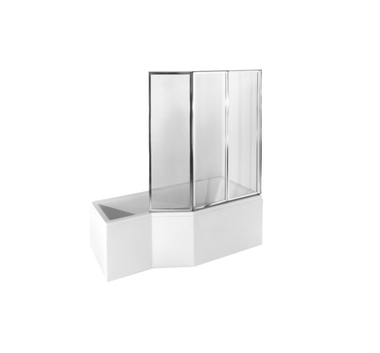 Штора для ванни Besco Ambition Premium 3  130x140 прозоре скло 