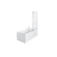 Штора для ванны Besco Ambition 1 75x130 стекло прозрачное с полосками