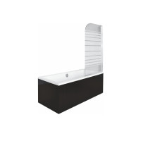 Штора для ванны Besco Ambition 1 75x130 стекло прозрачное с полосками