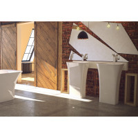 Раковина підлогова литий камінь Besco Assos 50  40x50x85 без переливу