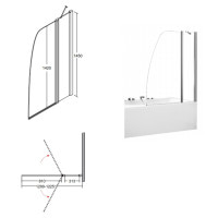 Штора для ванни Besco Avis 120x145 прозоре скло 