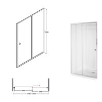 Душевые двери Besco Duo Slide 130 130x195 прозрачное стекло