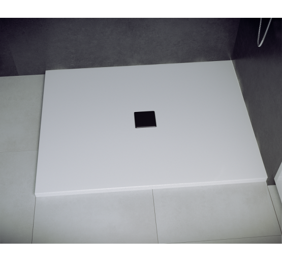 Душовий піддон з литого каменю Besco Nox Ultraslim 100 білий  100x80x3